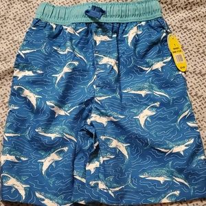 Nwt boys shark swim trunks